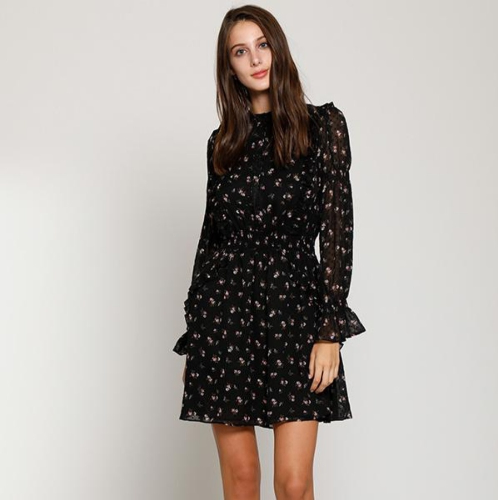 Walter Baker Trenna Long Sleeves Floral Dress